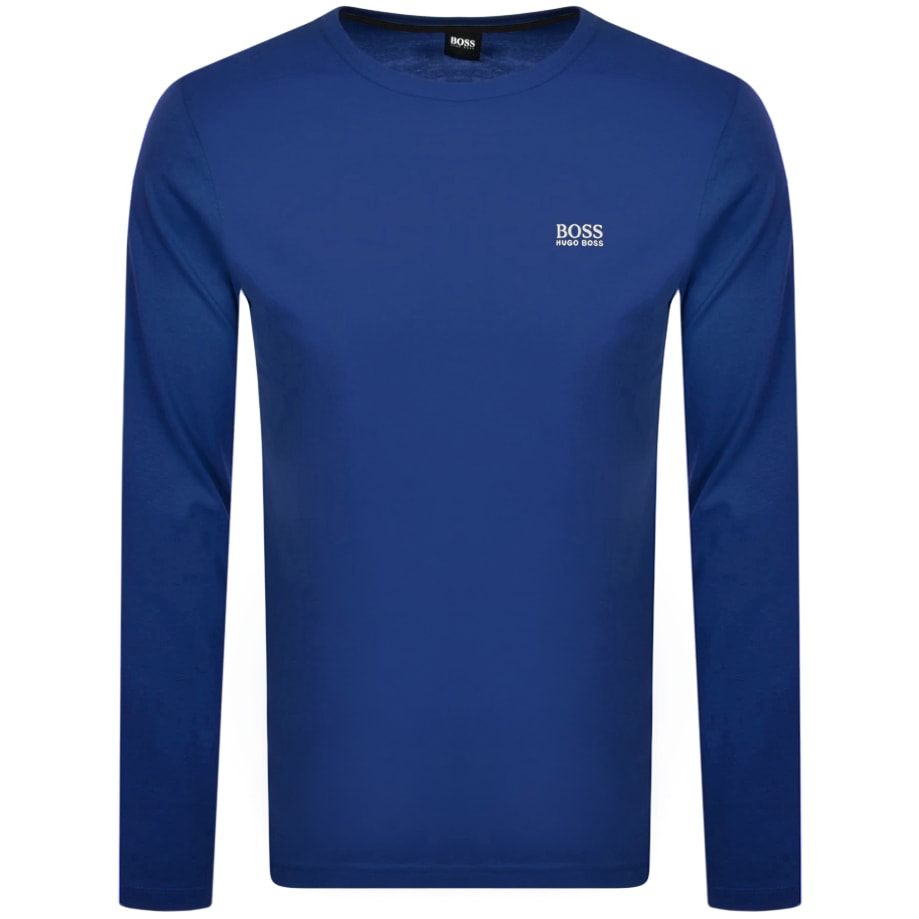 Alternative Image for ProductBOSS Lounge Crew Neck Long Sleeve T Shirt Blue1